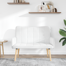 vidaXL Kétüléses Kanapé Fehér 115 x 61 x 87 cm Szövet