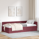 vidaXL Sarokágy keret fejtámlával Bordó 90 cm x 200 cm szövet