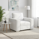 vidaXL Fotel Fehér 100 cm Műbőr