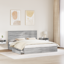 vidaXL Tárolós Ágy fejtámlával Szürke Sonoma 180 x 200 cm Faanyag