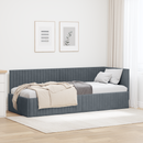 vidaXL Sarokágy keret fejtámlával Sötétszürke 80 cm x 200 cm Bársony