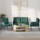 vidaXL Ülőgarnitúrák párnával 3 pcs Sötétzöld 115 x 56 x 80 cm Furnér