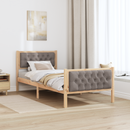 vidaXL Ágykeret fejtámlával Tópszínű 90 x 190 cm Tömör fenyőfa