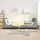 vidaXL Gyerekágy kerettel Világosszürke 90 x 190 cm Bársony