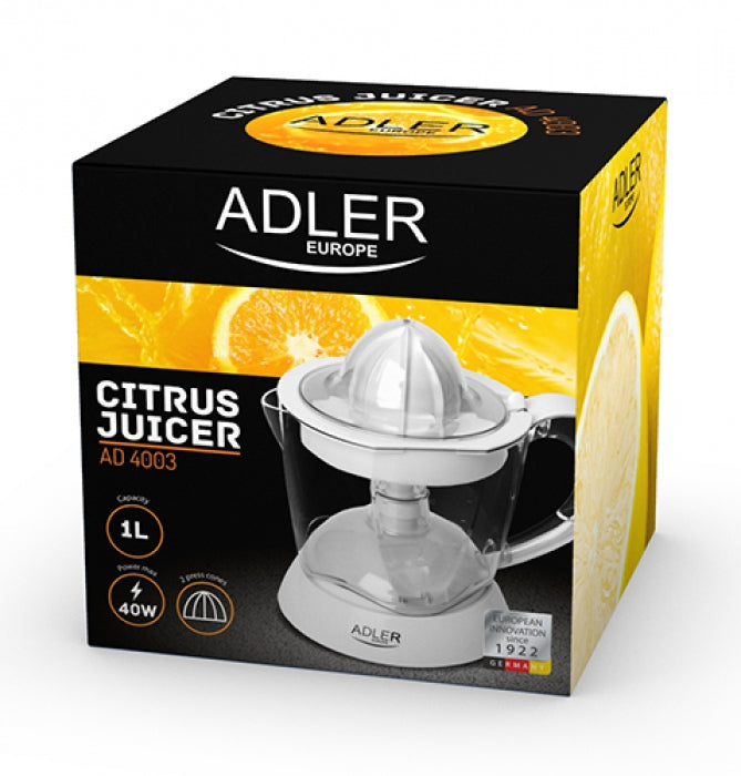 ADLER AD4003 Citrusprés, 40W, Fehér