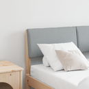 vidaXL Kárpitozott fejtámla Világosszürke 120 cm Tömör fenyőfa