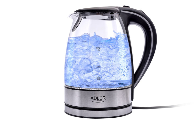 ADLER AD1225 Elektromos Vízforraló, 1,7L, 2000W, Inox