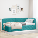 vidaXL Sarokágy keret Türkiz 90 x 190 cm Bársony
