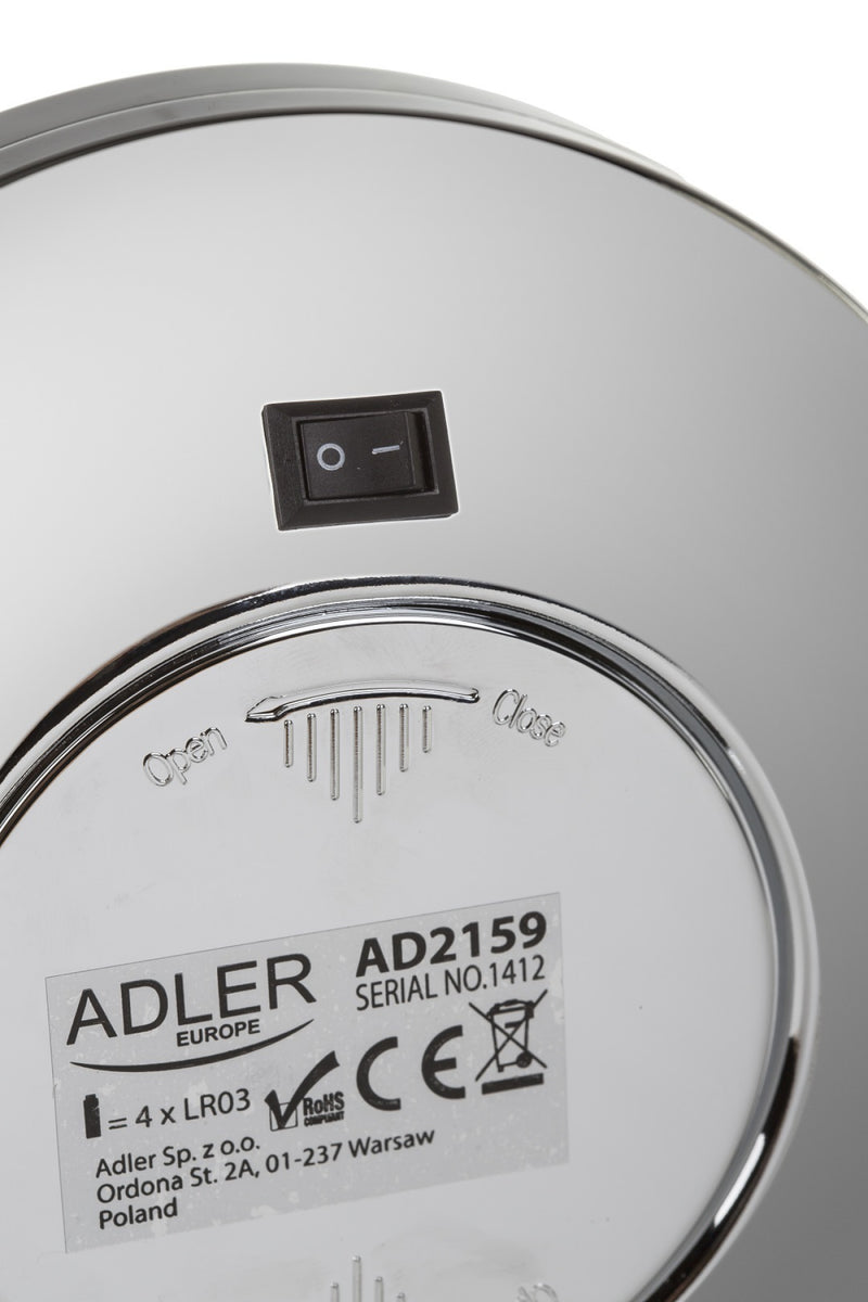 Adler AD2159 kozmetikai tükör, Beépített Led világítással, Szürke