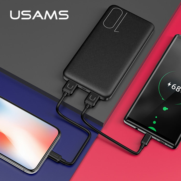 Usams 10000 mAh power bank dupla usb porttal 2A, fekete 1272577