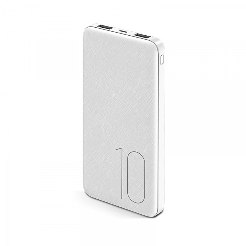 Usams 10000 mAh powerbank dupla usb porttal 2A, fehér 1272578