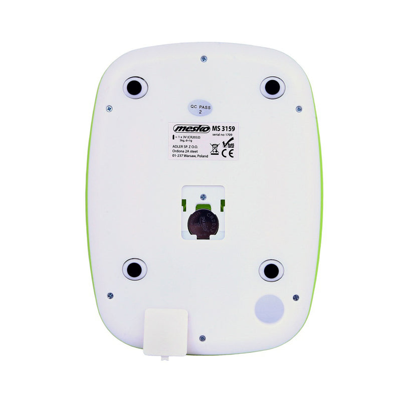 Mesko MS3159G Konyhai Mérleg, 1g mérési pontossággal, Zöld