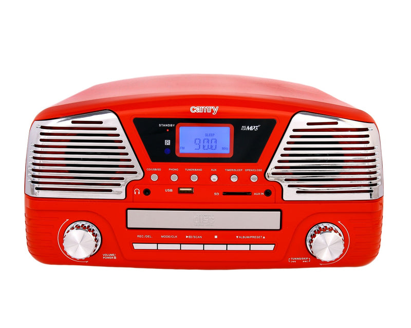 Camry CR1134R lemezlejátszó és rádió, piros