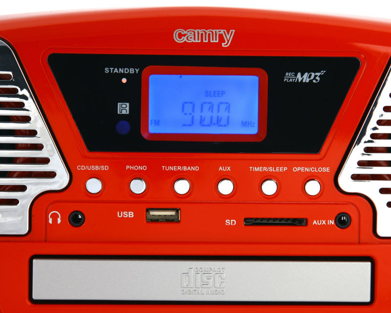 Camry CR1134R lemezlejátszó és rádió, piros