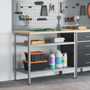 vidaXL Munkaasztal polcokkal Szürke 100 x 55 x 85 cm Porszórt acél
