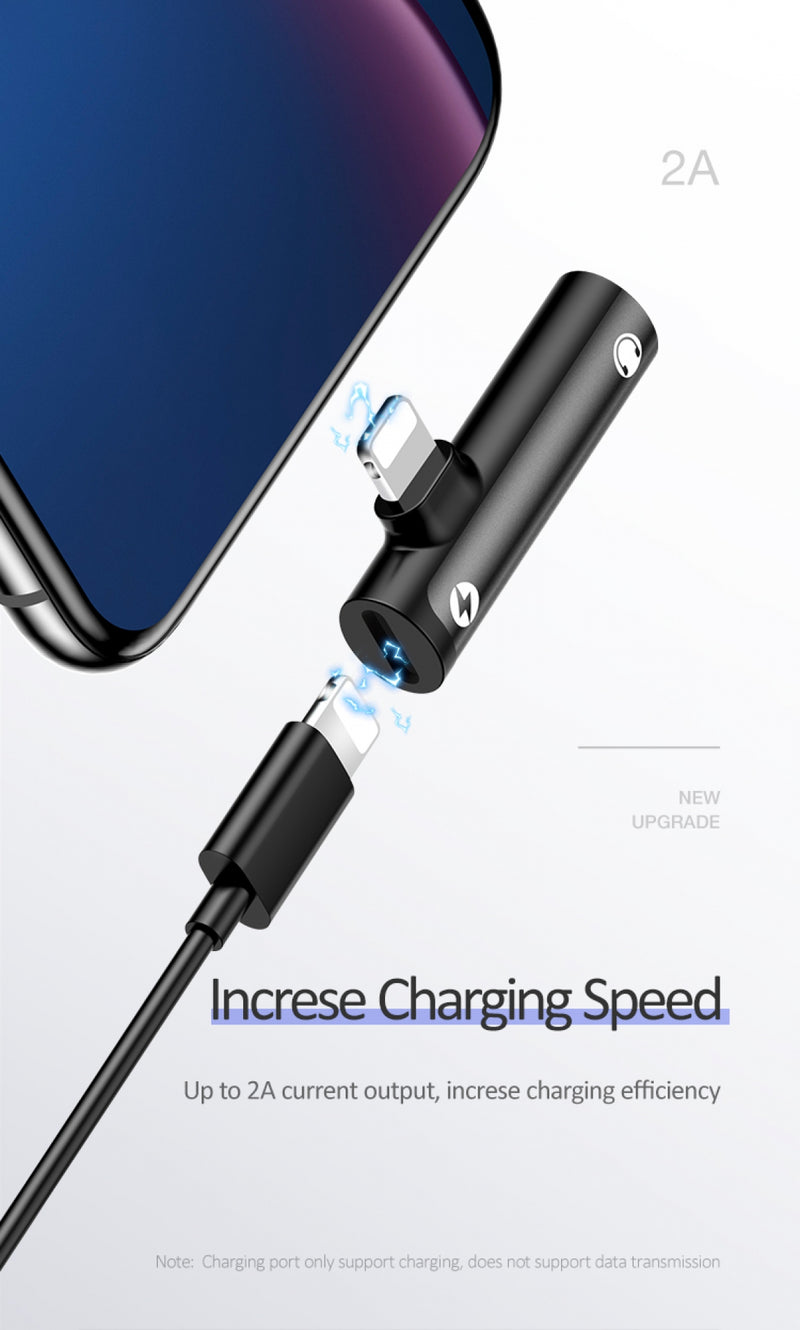 USAMS SJ276LN01 jack elosztó Iphone és iPad készülékekhez, fekete, 1299135