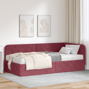 vidaXL Sarokágy keret Bordó 90 x 200 cm szövet