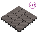 vidaXL Faszegély járólap 22 pcs Sötét Barna 30 x 30 cm WPC