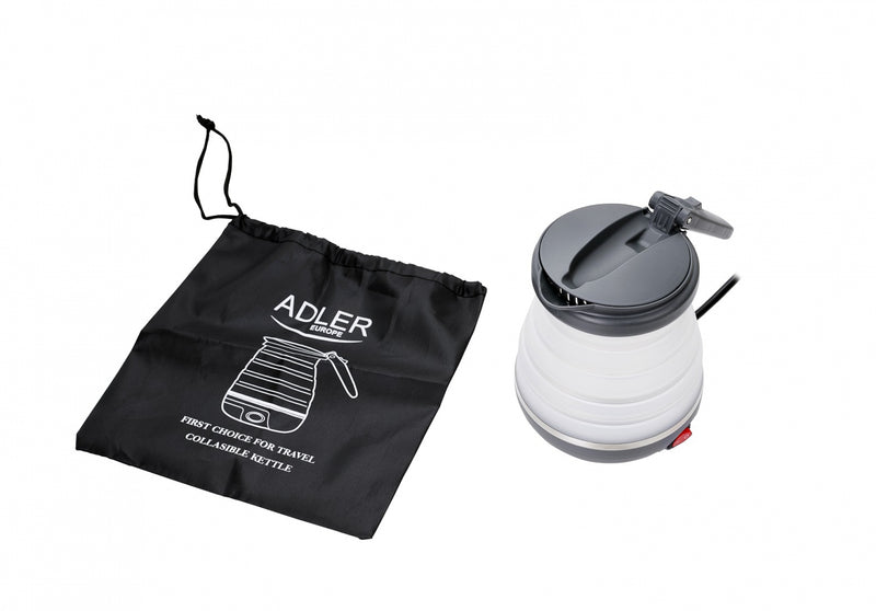 Adler AD1279 összecsukható utazó vízforraló, 0,6L, szürke