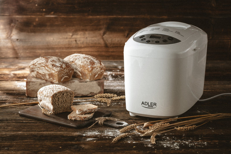 Adler AD6019 Kenyérsütő gép 15 programmal, Dupla keverővel, 850W, Fehér