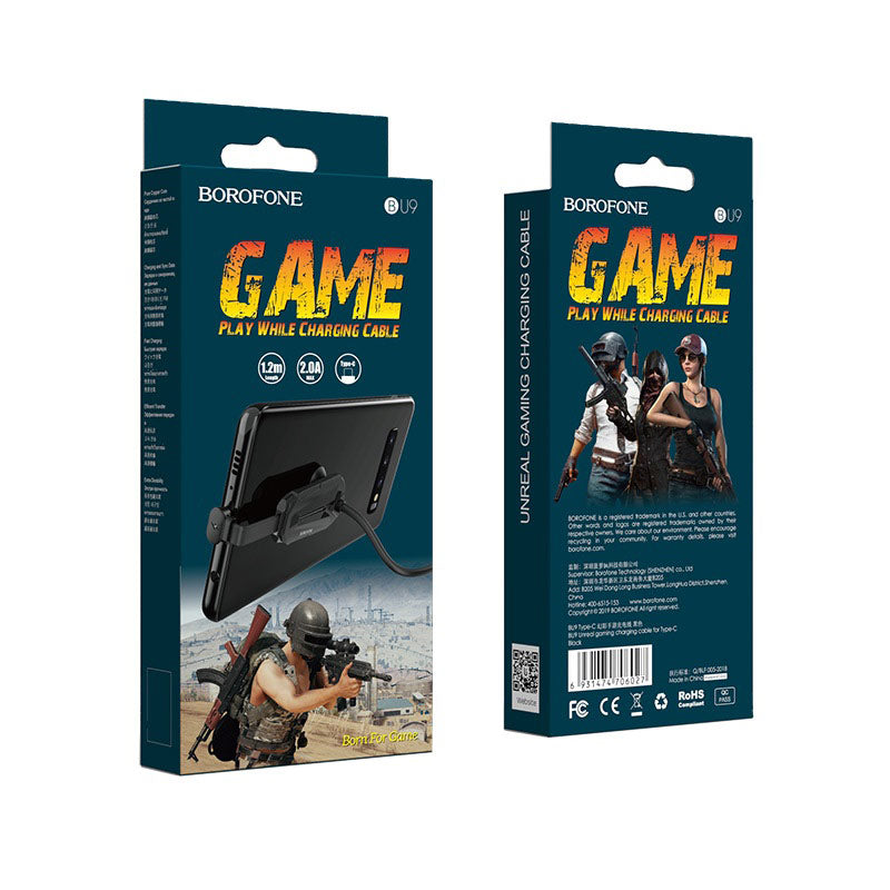 Borofone BU9 usb-c gamer töltőkábel 120cm