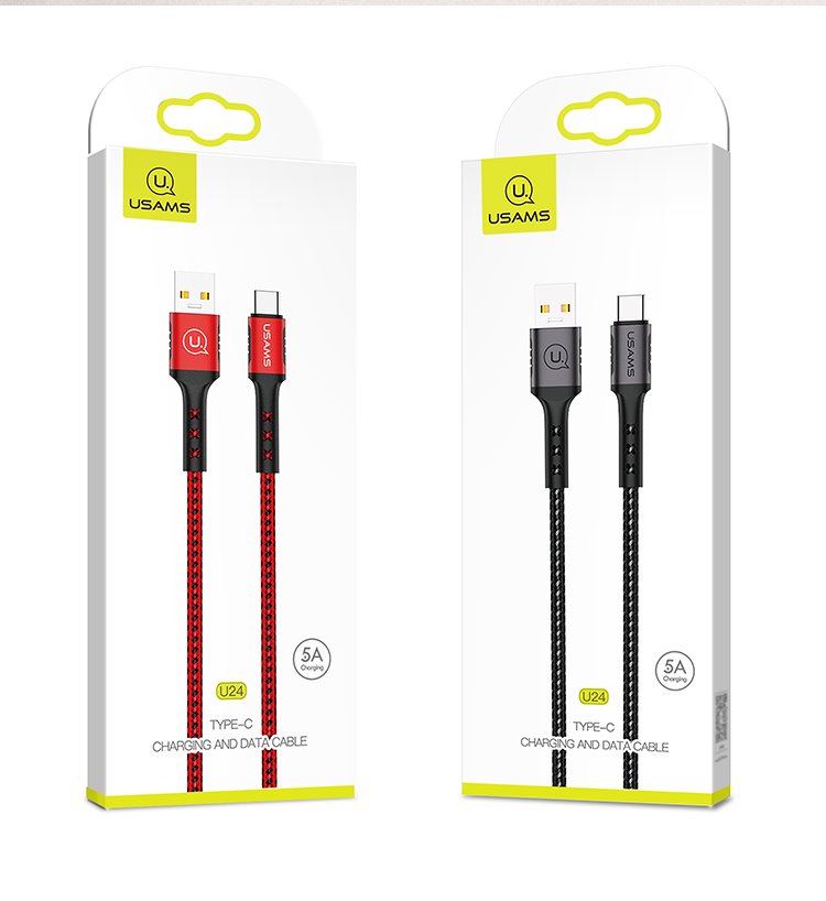 USAMS SJ289USB01 120cm-es usb-c textil borítású kábel flexibilis fejjel, 1323985
