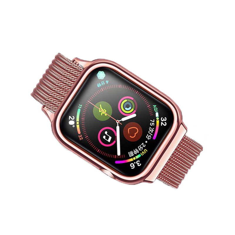USAMS ZB67IW4 Apple Watch Mágneses fém szíj és  tok 40mm, rose gold 1324415