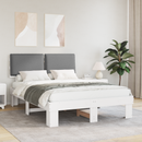 vidaXL Ágykeret Kárpitozott Fejtámlával Világosszürke 135 x 190 cm