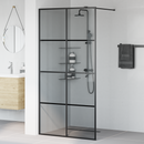 vidaXL Walk-in zuhanyfal Fekete 100 x 195 cm edzett üveg