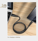 USAMS SJ391USB02 100cm-es  textil borítású Lightning töltő kábel piros 1328347