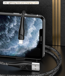 USAMS SJ391USB02 100cm-es  textil borítású Lightning töltő kábel piros 1328347