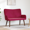 vidaXL Kétüléses Kanapé Bordó 115 x 61 x 87 cm Bársony