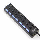 7 Portos USB HUB Kapcsolóval, Fekete 1331847