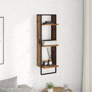 vidaXL Falpolc polcokkal tárolóval Öreg fa 30 x 25 x 100 cm Faanyag