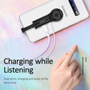 USAMS SJ359TC01 usb-c és jack adapter , telefongyűrűvel 1343867