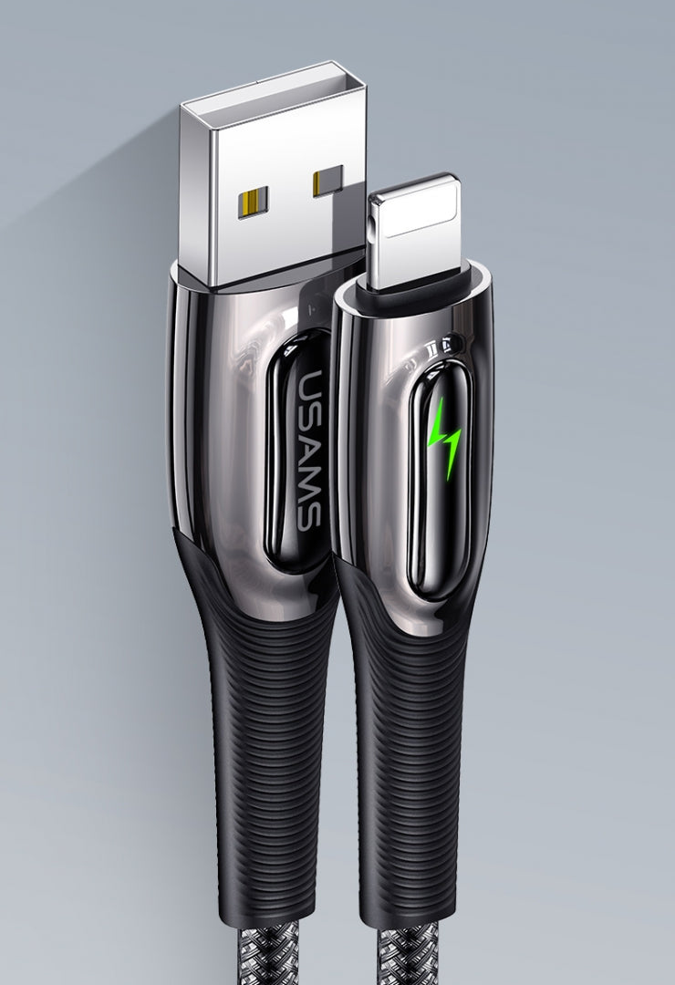 USAMS SJ469USB01 120cm-es okos lightning szövet borítású töltőkábel 1343871