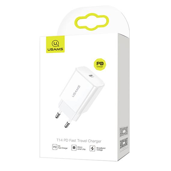 USAMS CC69TC01 PD gyorstöltő hálózati adapter usb-c csatlakozóval 1343874