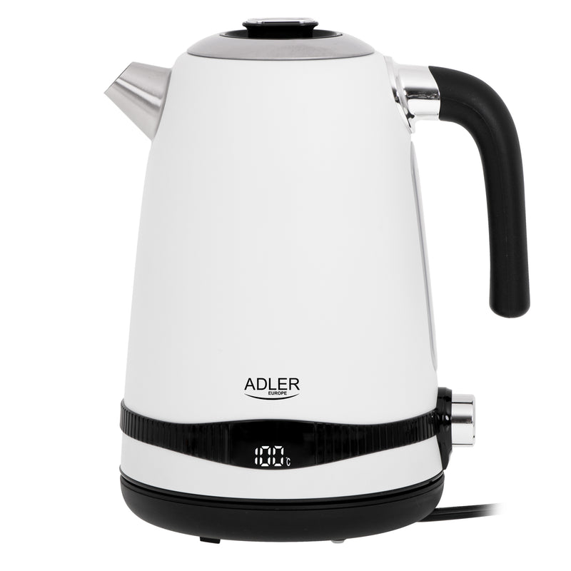 Adler AD1295W Vízforraló LCD kijelzővel és hőmérsékletszabályzóval, 1,7L