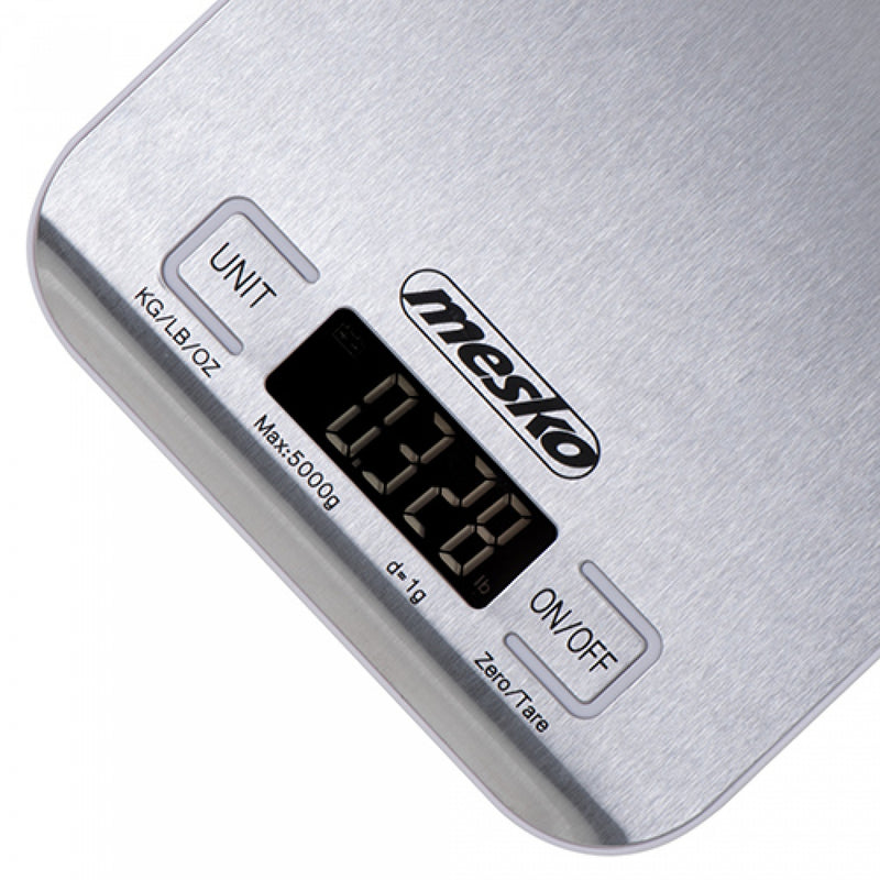 Mesko MS3169W digitális konyhai mérleg, inox
