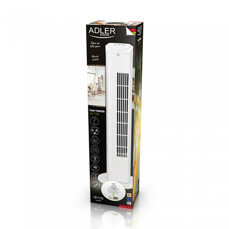 Adler AD7319 80W programozható fehér torony ventilátor