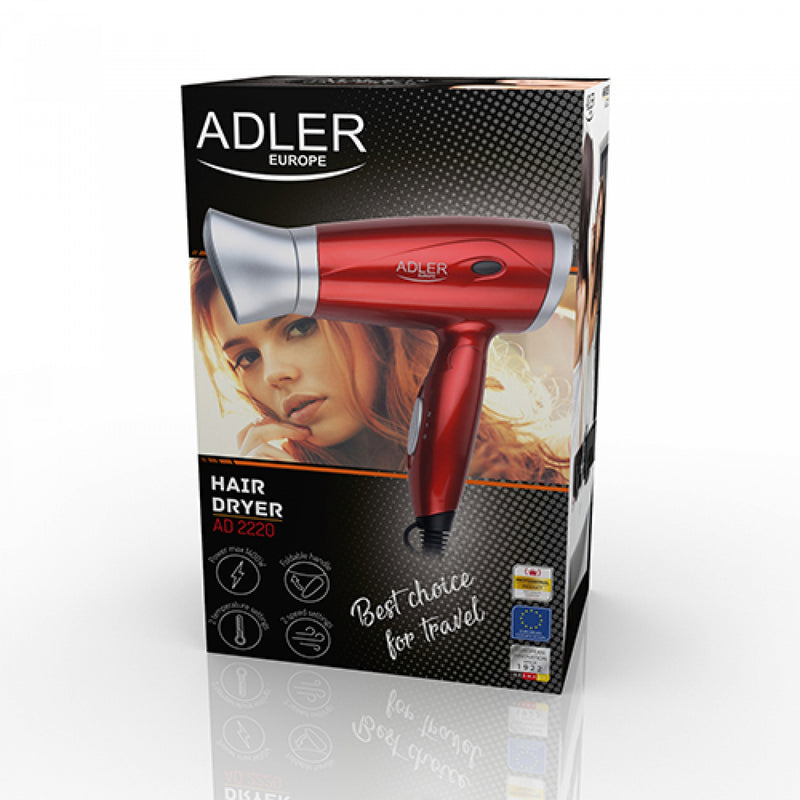 ADLER AD2220 Hajszárító, 1400W, Piros