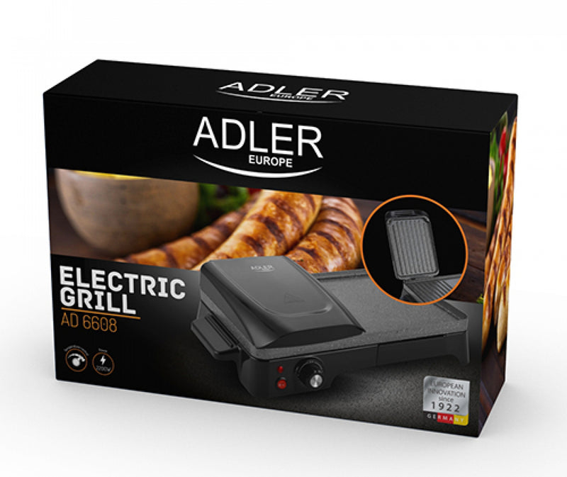 ADLER AD6608 Elektromos Grillsütő, 2200W, Fekete