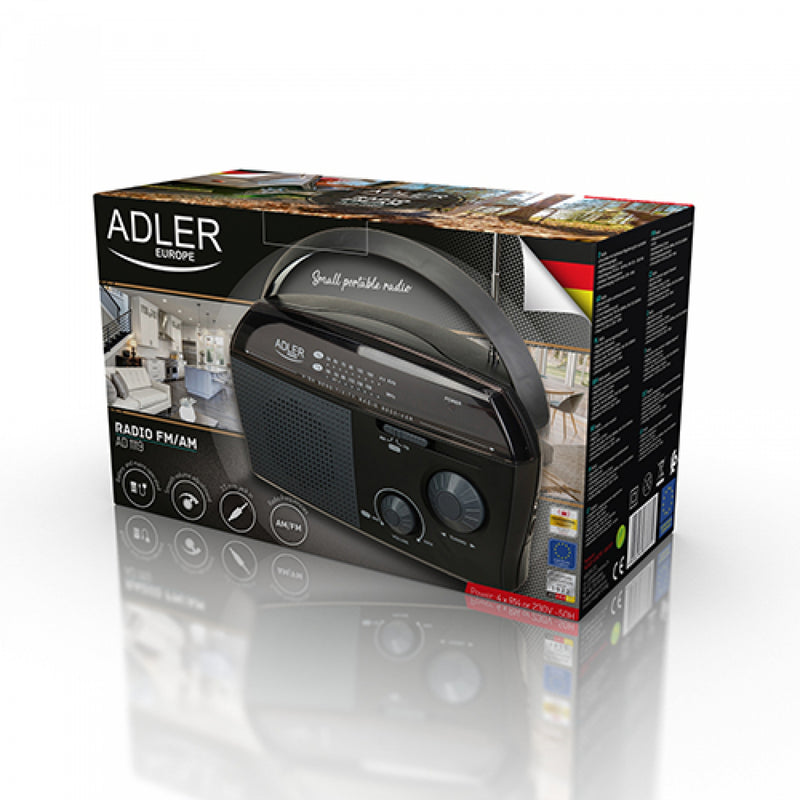 Adler AD1119 AM/FM fekete hordozható rádió
