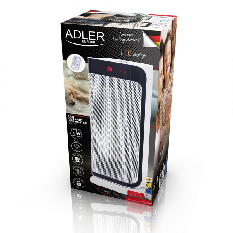 Adler AD7723 Kerámia hősugárzó LCD kijelzővel és távirányítóval