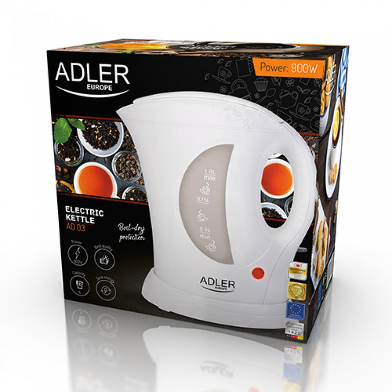 ADLER AD03 Vízforraló, 900W, Fehér