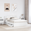 vidaXL Ágykeret fiókkal fejtámlával Fehér 160 x 200 cm Mérnöki Fa