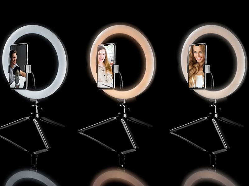Tracer led szelfi 26 cm-es körfény tripod állítható színhőmérséklettel 1352712