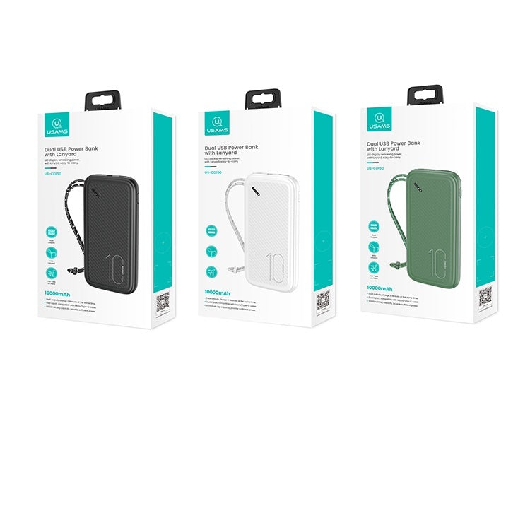 USAMS 10KCD15002 2 usb-s 10.000mAh powerbank led-es töltöttségjelzővel 1377621
