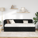 vidaXL Sarokágy keret Fekete 80 x 200 cm szövet