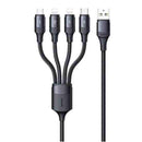 USAMS SJ516USB01 4 az 1 ben 120cm-es textil borítású töltőkábel 3A , 1375898